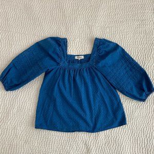 Madewell square neck bubble sleeve top